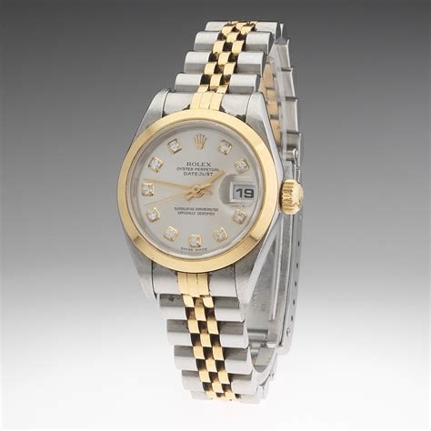 2005 18k rolex date just oyster perpetual ladies|rolex lady datejust 26 gold.